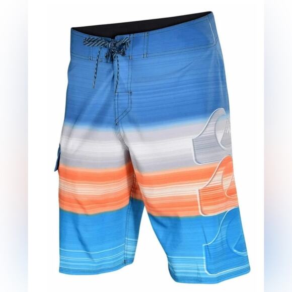 Men's Quicksilver Rip Current Blue and Orange Swim Shorts Size 31 - Picture 1 of 8